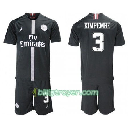 Billige Fotballdrakter Paris Saint Germain Kimpembe 3 Jodan Svart Barn Tredjedraktsett 2018/19 Kortermet